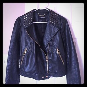 Leather biker jacket