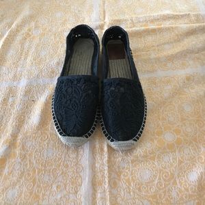 Tory Burch black crochet  espadrilles 8.5