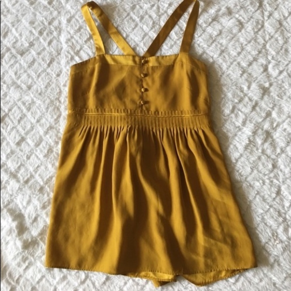 J. Crew silk mustard tank top