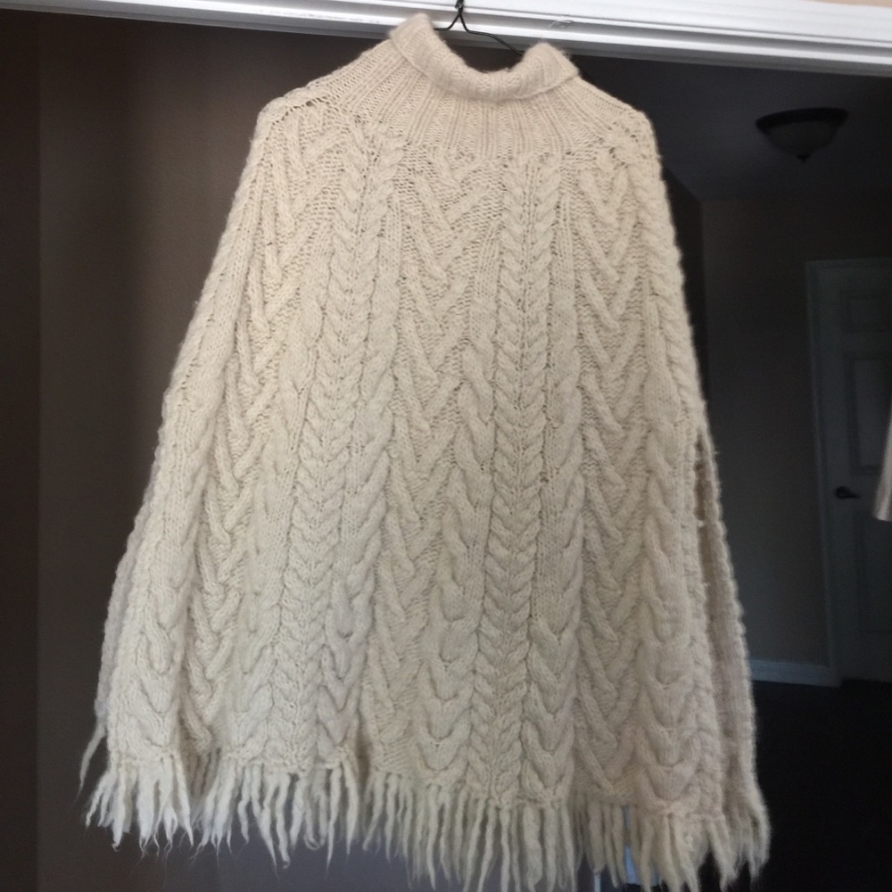 DKNY wool poncho