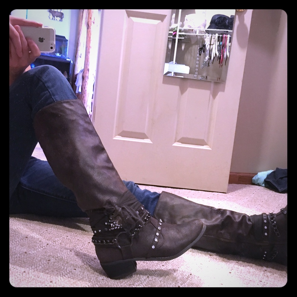 Faux Leather Boots