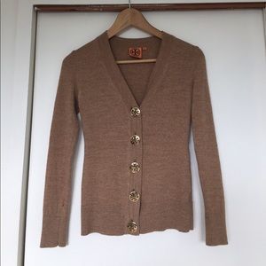 Tory Burch Cardigan Beige Merino Wool