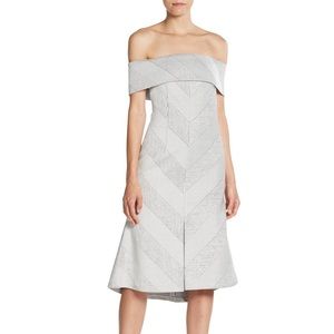 N Nicholas off the shoulder chevron dress size 2