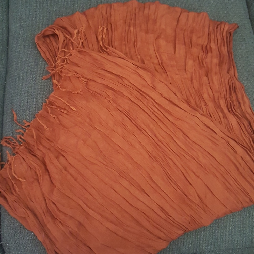 Rust Colored Scarf with Fringe
