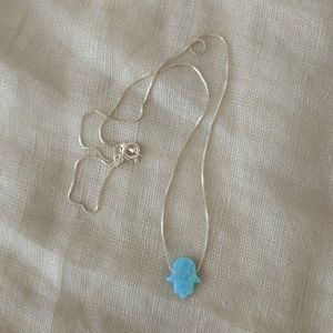 Hamsa Hand ✋ Necklace in Eilat Israeli Stone