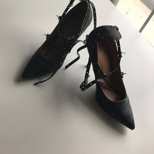 Black strapy heels