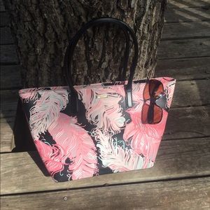 ♠️kate spade grant street "pink feather boa" purse