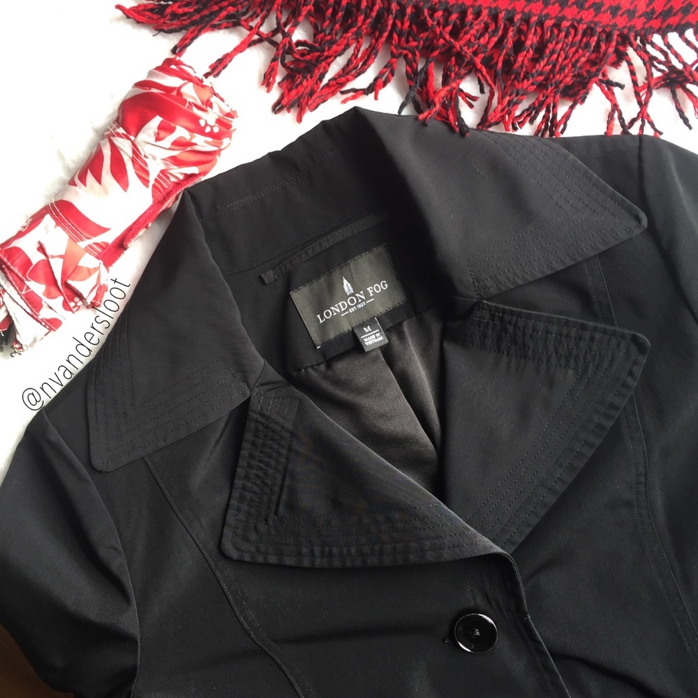 London Fog black trench coat