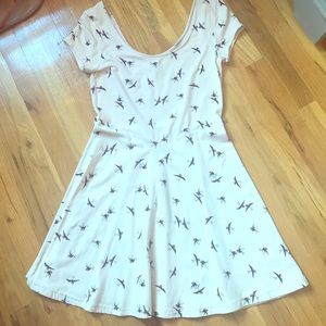 Bird-print A-line Sundress