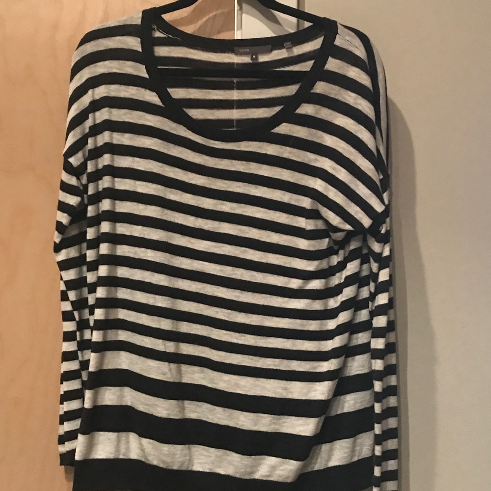 Vince Striped Gray/White Sweater