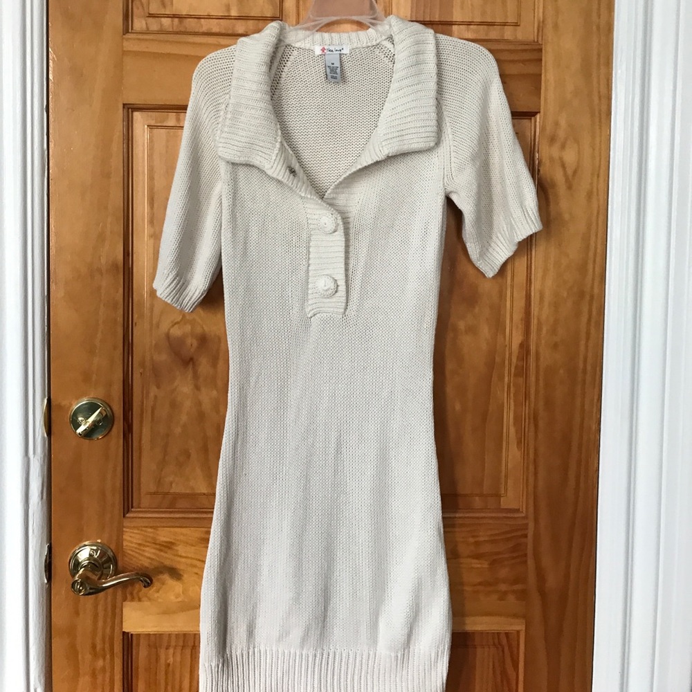 White short sleeved Like, Love® sweater dress