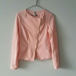 Baby Pink See-through Sleeves Jacket