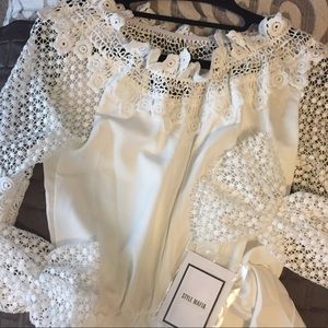 White blouse with sleeve detail