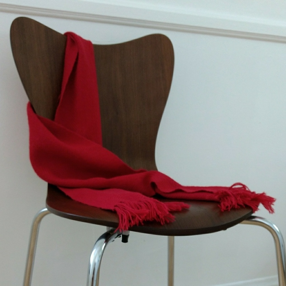 Red Alpaca Wool Scarf
