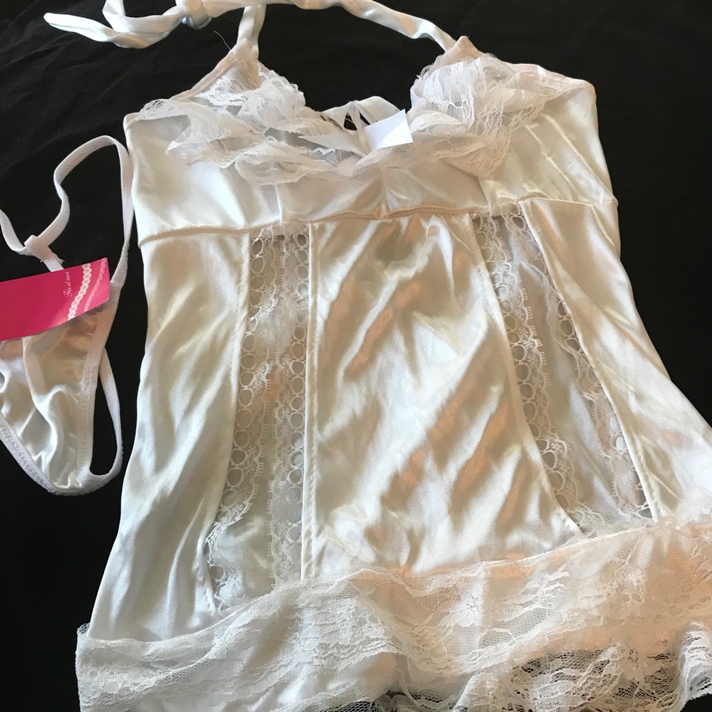 Sexy white nighty with thong panty NWOT