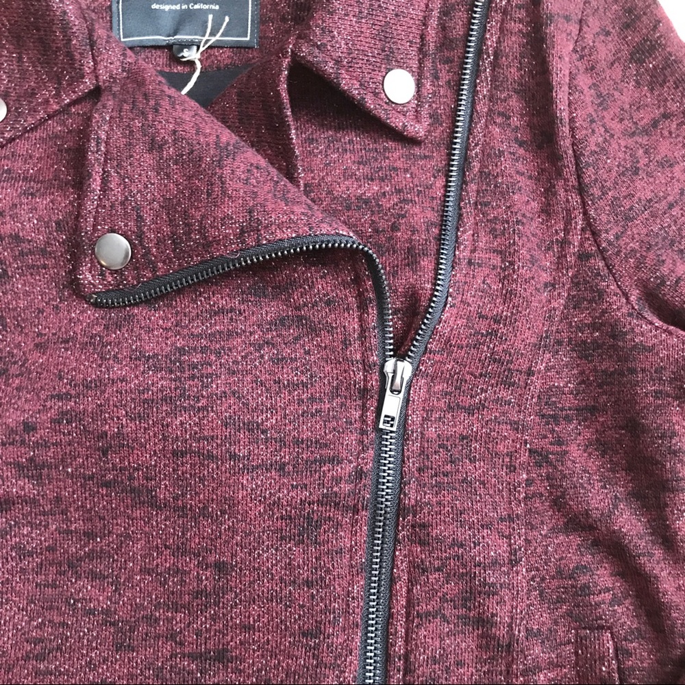 Mulled Wine Knit Moto Jacket - Picture 4 of 6