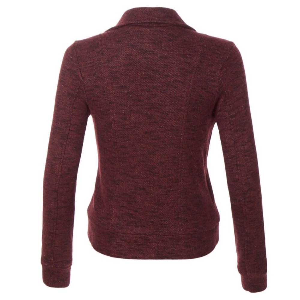 Mulled Wine Knit Moto Jacket - Picture 3 of 6
