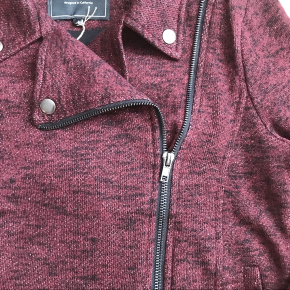 Mulled Wine Knit Moto Jacket - Picture 4 of 6