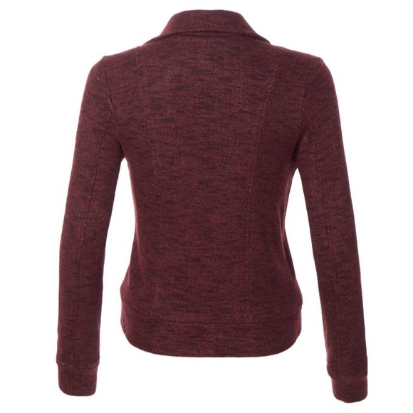 Mulled Wine Knit Moto Jacket - Picture 3 of 6