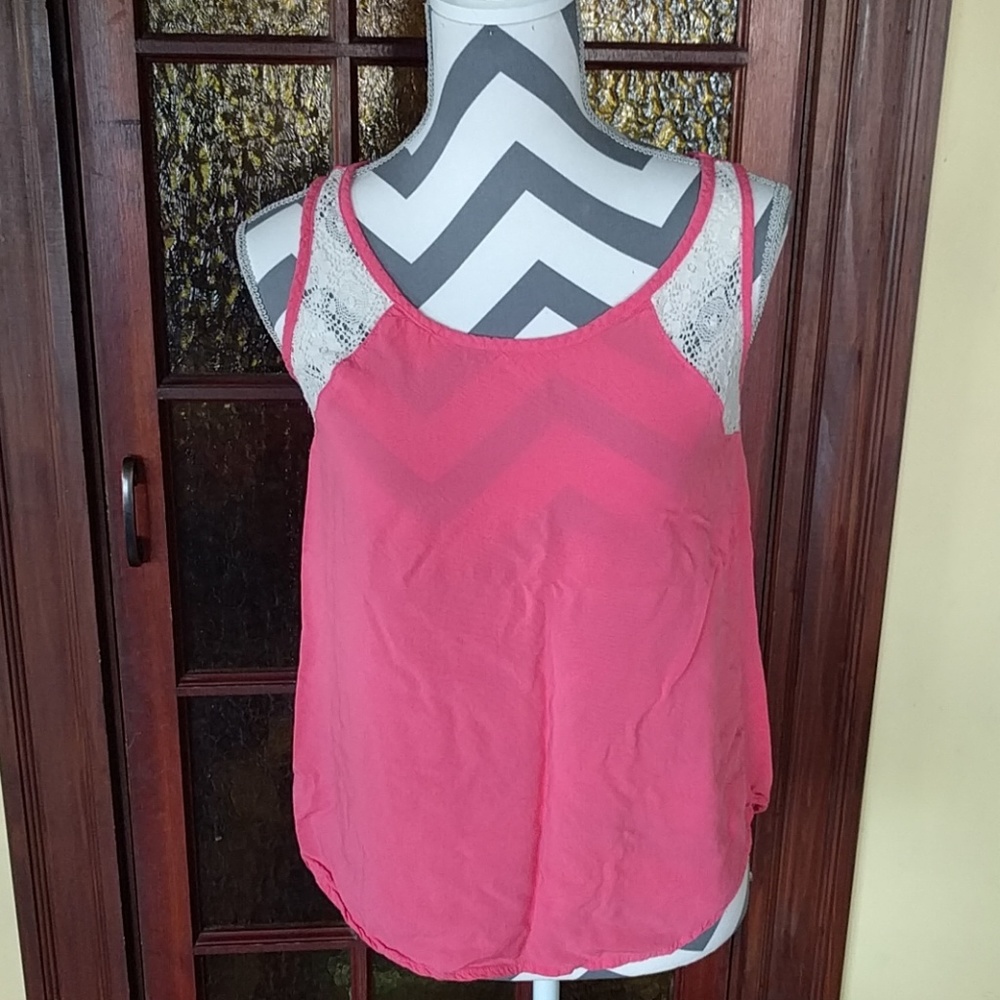 Pink lace tank top/ camisole
