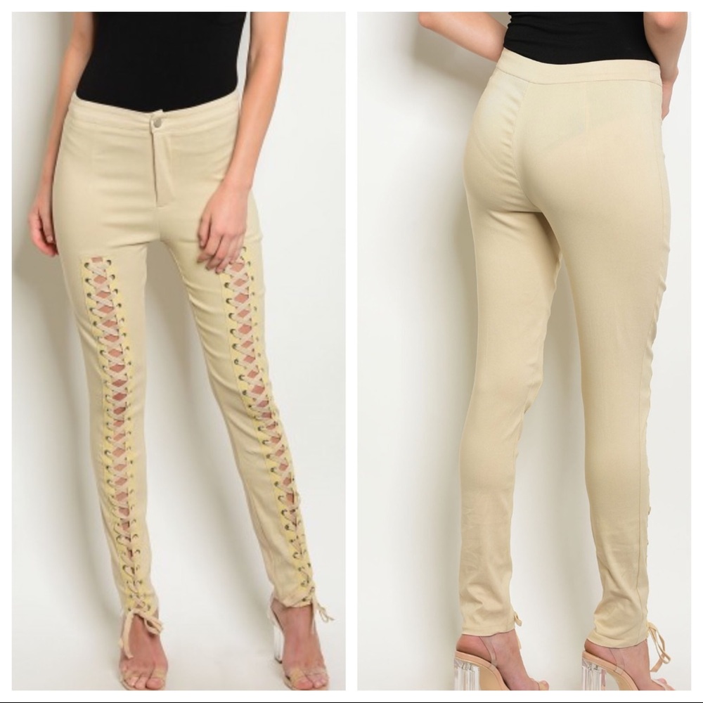 Corset women pants in beige