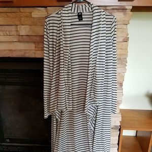 Striped Cream and Black light weight flowy duster