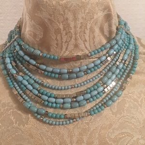 Multi Strand Turquoise Statement Necklace