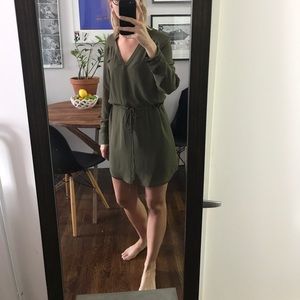 Olive green work dress