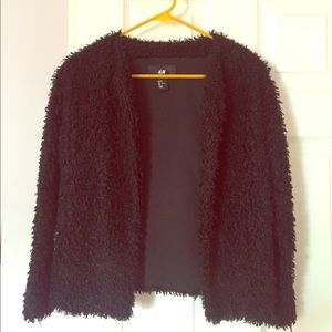 Super soft fuzzy black cardigan