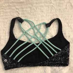 Lululemon Free to be Wild Bra Mint Green and Black