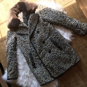 Topshop Leopard Peacoat