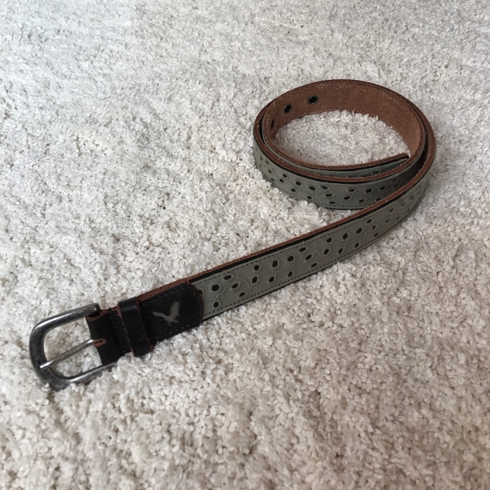 American Eagle Olive Lace Leather Belt