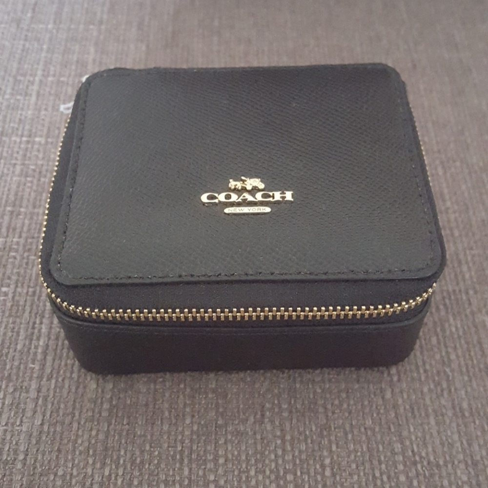 Coach Leather Jewelry Case - Black NWT