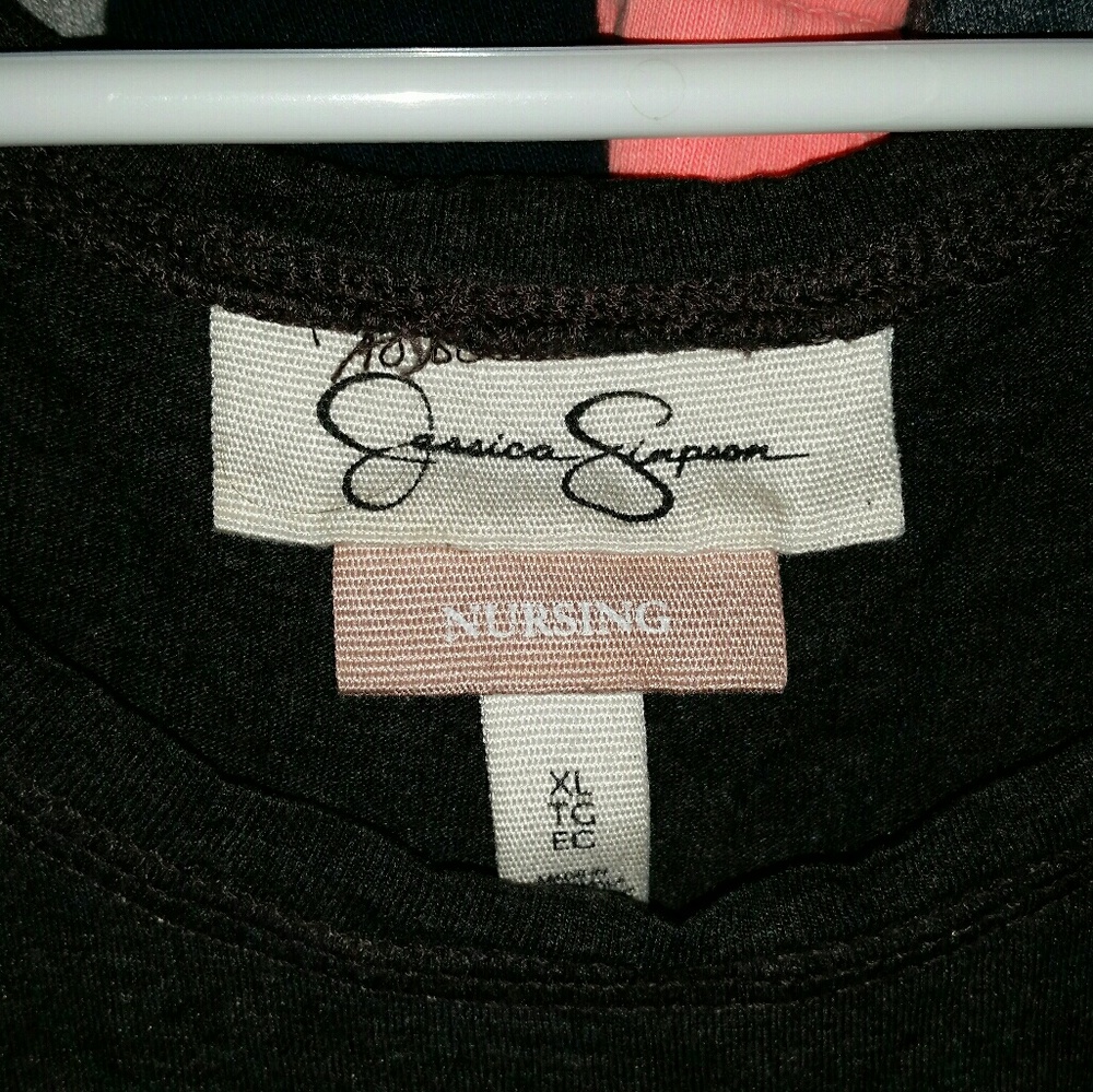 Jessica Simpson Nursing Top - Short Sleeve - Gray