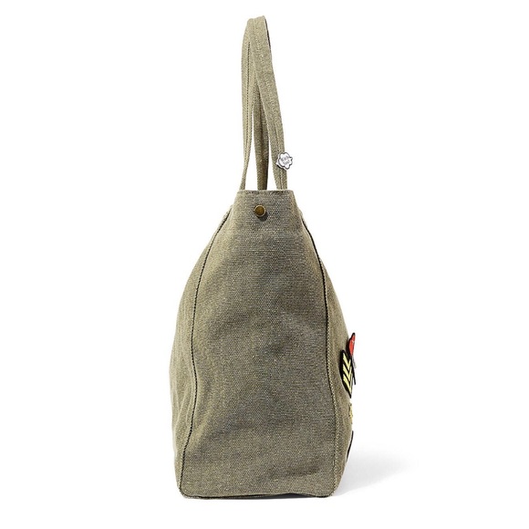 1 LEFT! Steve Madden Canvas Tote Patches and Pins - Picture 3 of 4