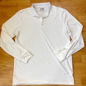 Adidas White Long Sleeve Golf Shirt Size Medium