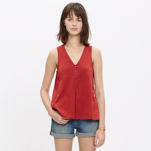 Madewell Tops - Red Madewell v-neck tank top