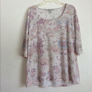 American Rag floral print 3/4 sleeved Tee