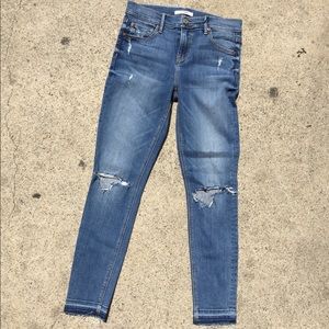 GRLFRND denim stretch skinny knee slit trend jean