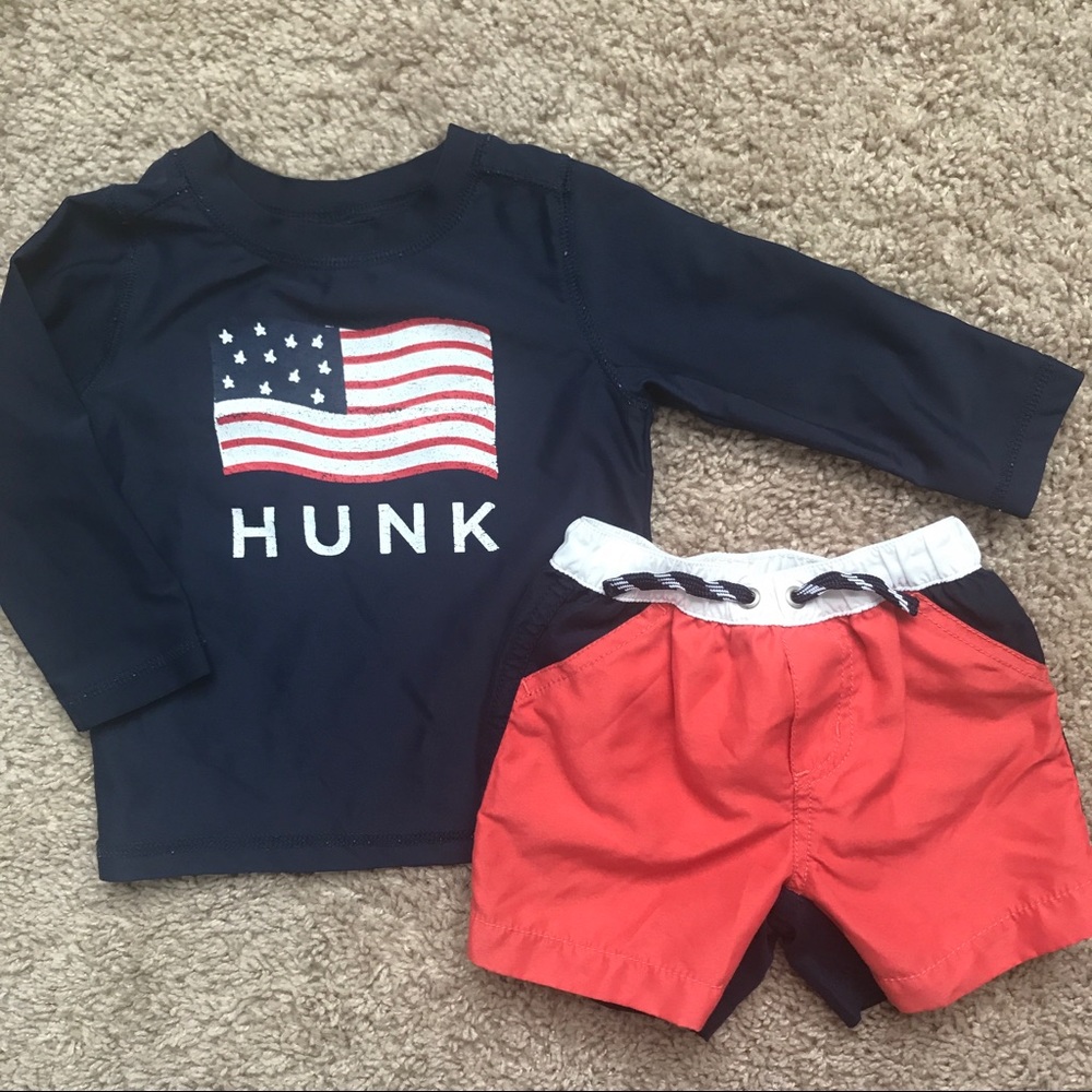 USA Boys' Long Sleeved Rash Guard Set (9M)