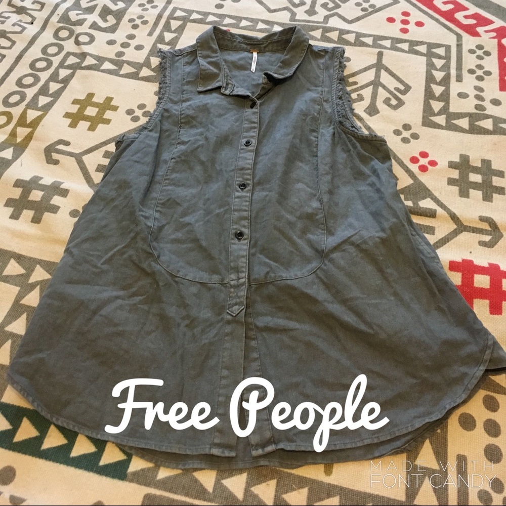 FLASH SALE ⚡️Free People Linen button pocket vest