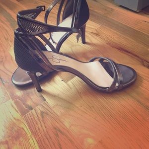 Jessica Simpson Metallic Silver Heels