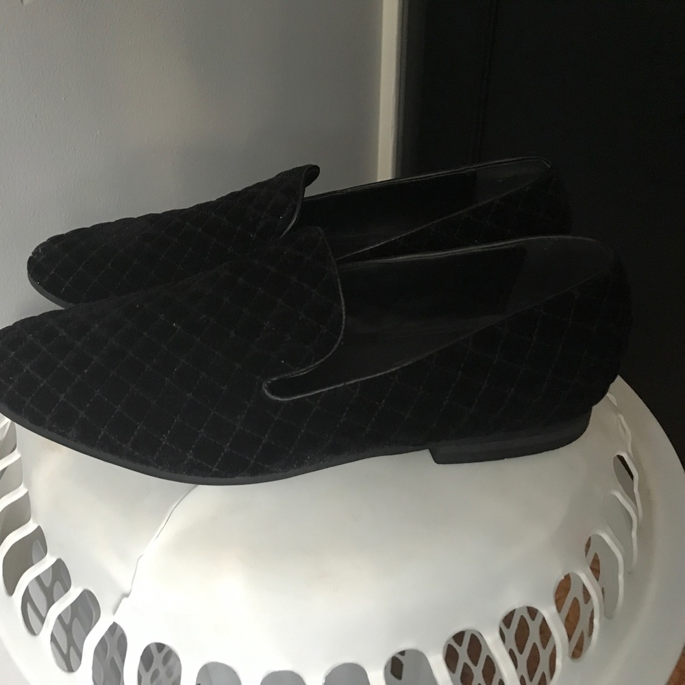 Black suede loafers