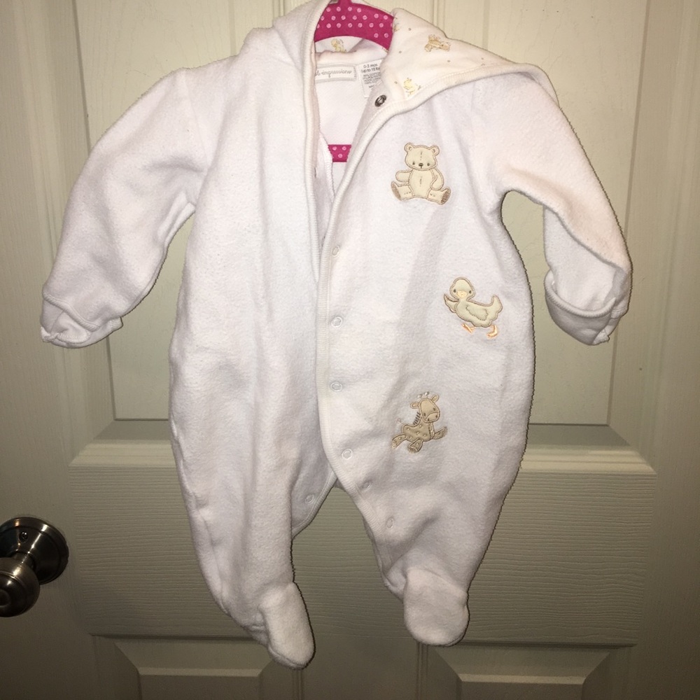 Fleece suit with hood