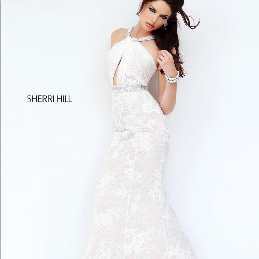 Sherri Hill 11202 size 0 ivory white pageant prom