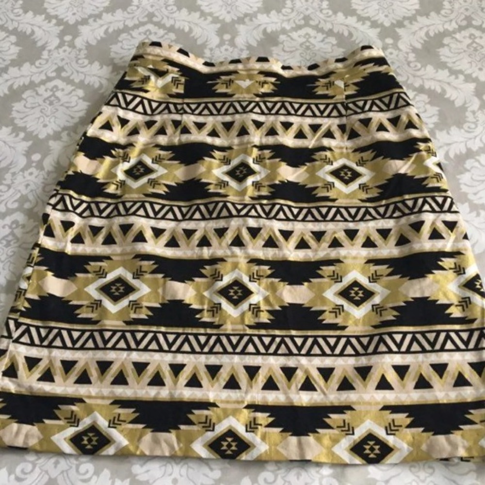 Aztec print straight skirt