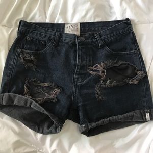 One teaspoon charger denim shorts