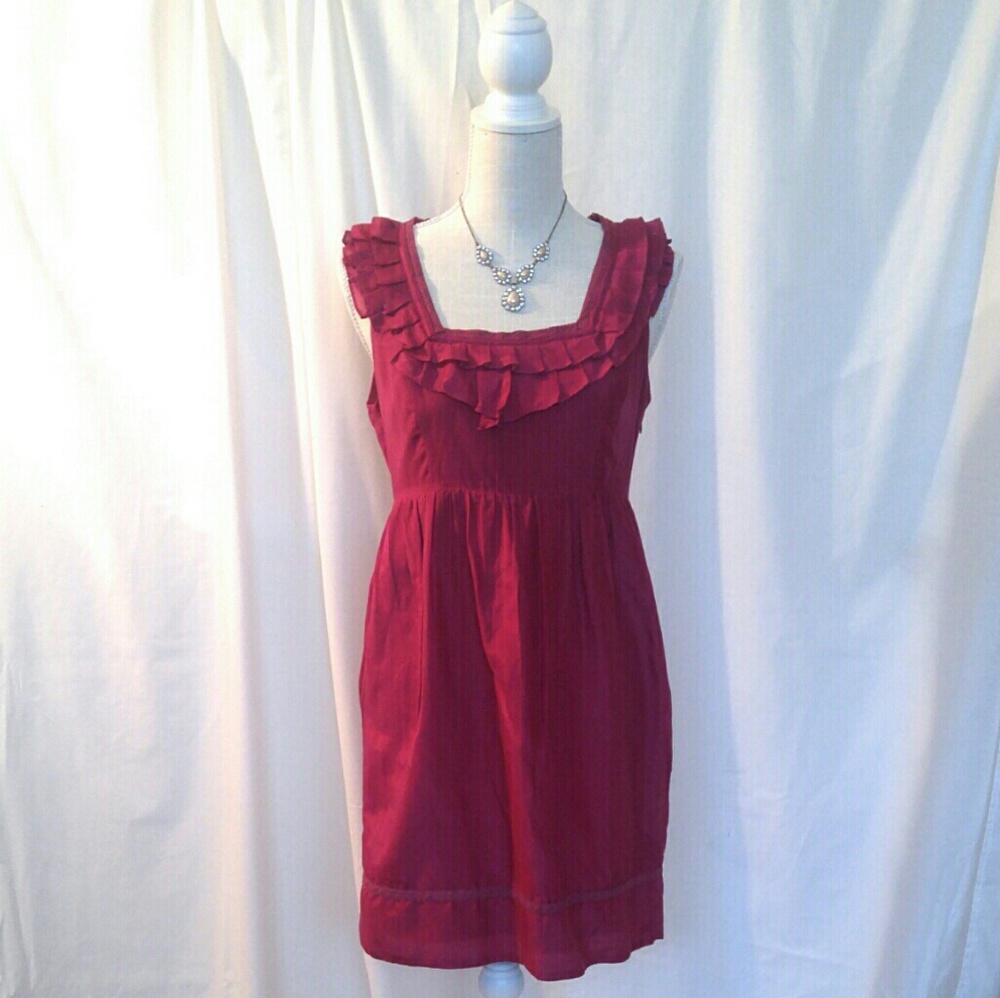 *2/$5 SALE!* Purple/Maroon Linen Dress - Size S