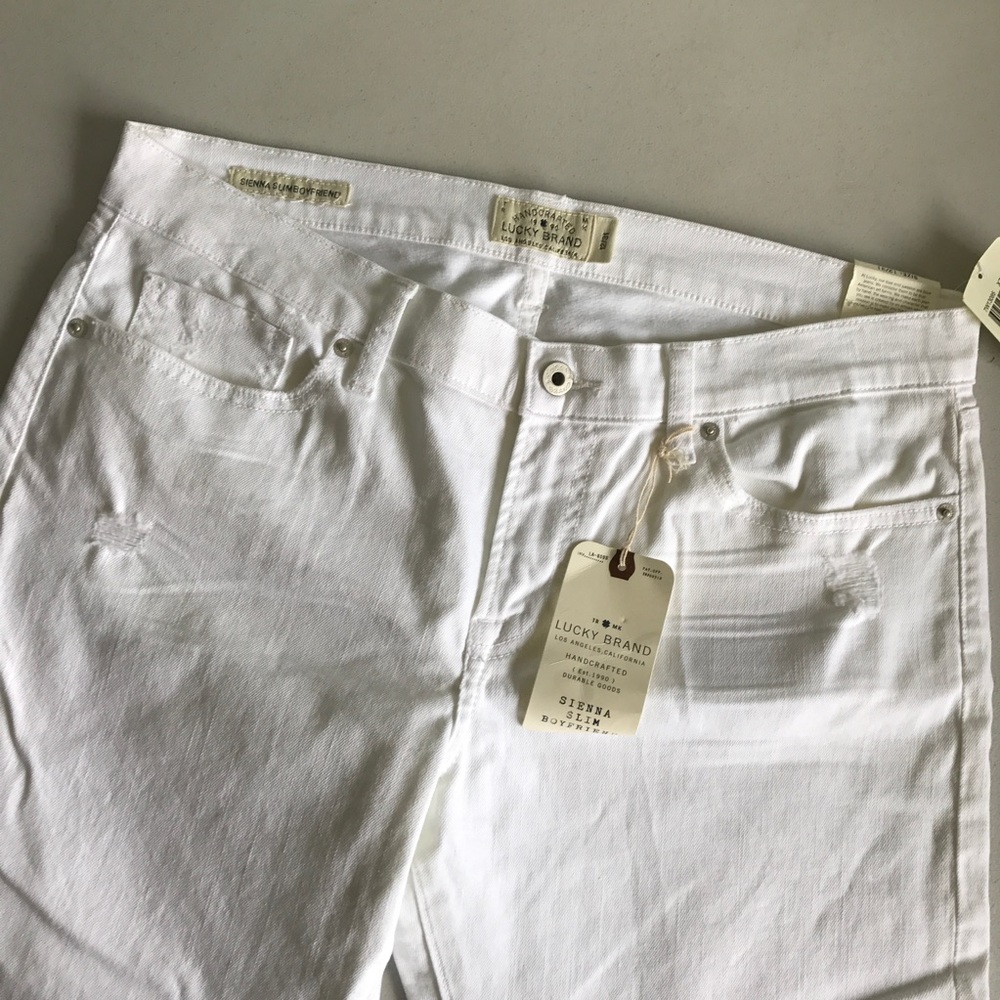 {Lucky Brand} White Sienna Slim Boyfriend Jeans - Picture 4 of 8