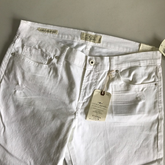 {Lucky Brand} White Sienna Slim Boyfriend Jeans - Picture 4 of 8